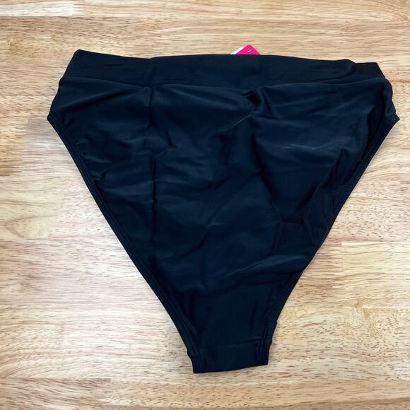 Xhilaration Juniors' Black High Leg High Waist Bikini Bottoms - Medium - NWT - Picture 3 of 5